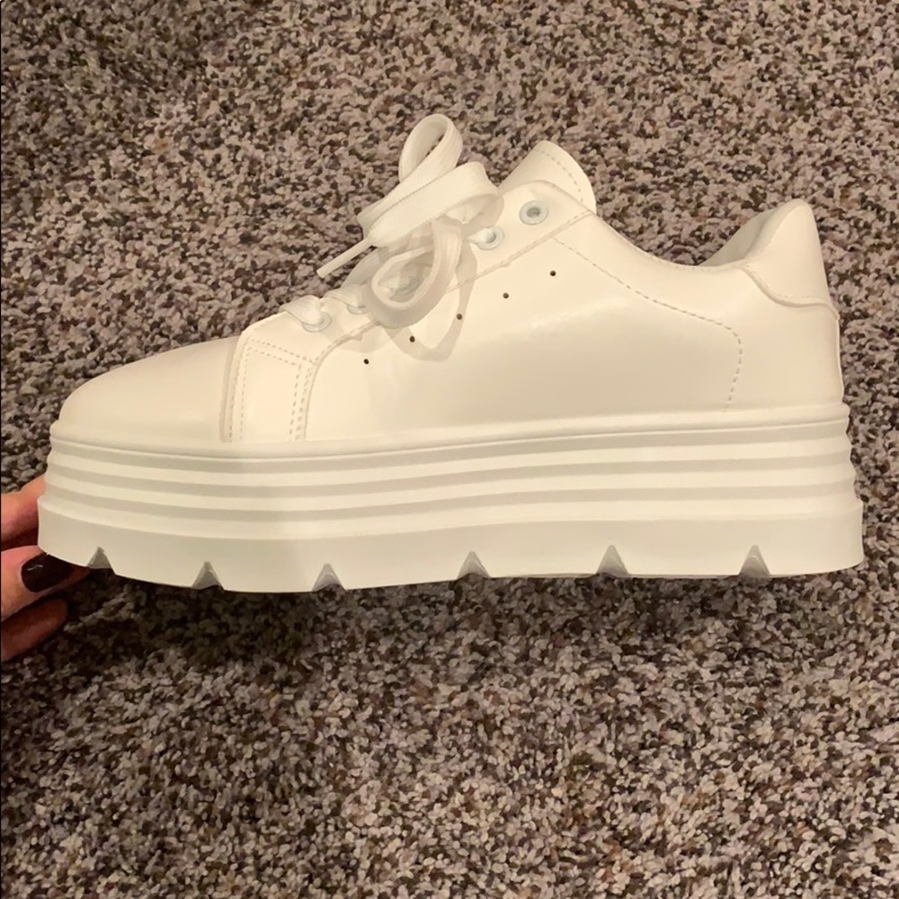 White Platform Sneakers- Never Worn